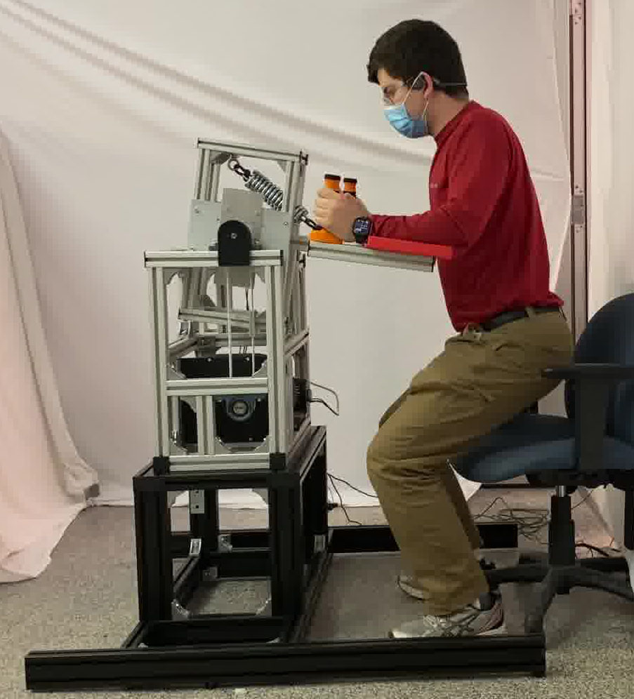 Current prototype of dual-motor actuator, powering a rudimentary lifting mechanism